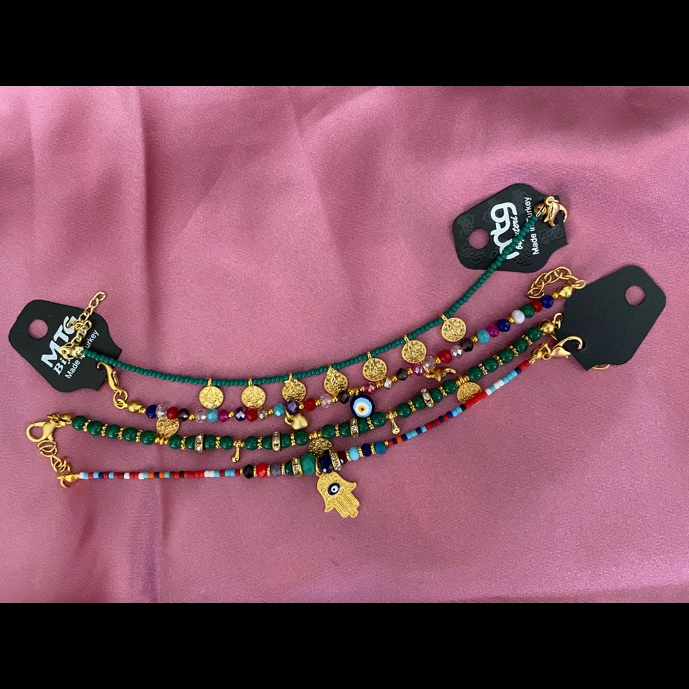 Beaded Bracelets Decorative Hamsa,Evil eye